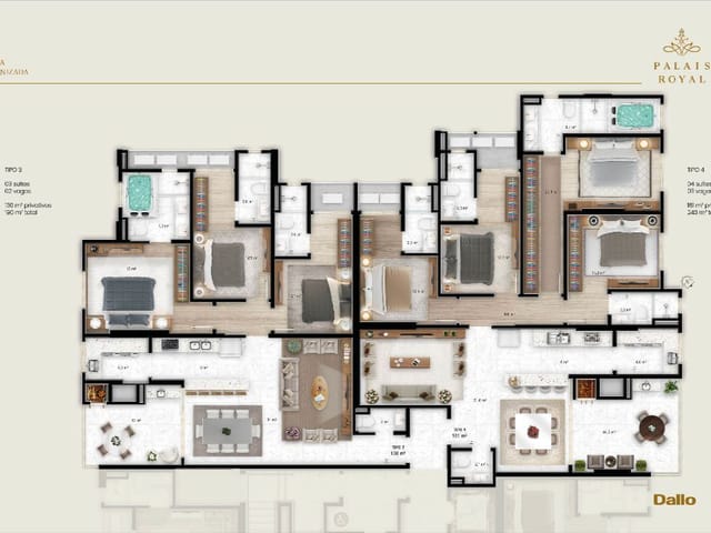 Apartamento com 190m² 3 quartos e 4 banheiros, à venda, no bairro Balneário Pereque em Porto Belo