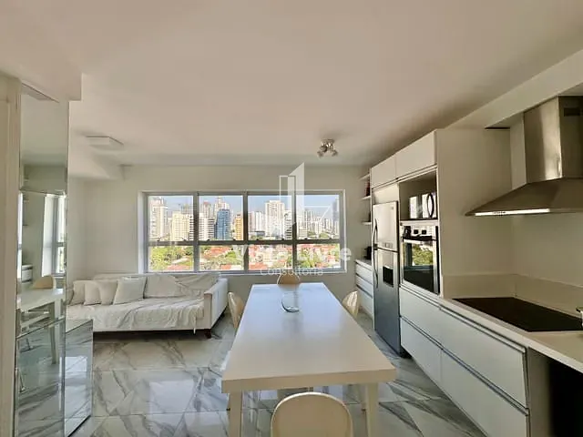 Apartamento com 57m² 1 quarto e 2 banheiros, à venda, no bairro Brooklin Paulista em São Paulo