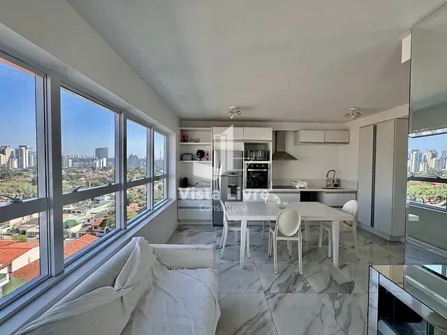 Apartamento com 57m² 1 quarto e 2 banheiros, à venda, no bairro Brooklin Paulista em São Paulo