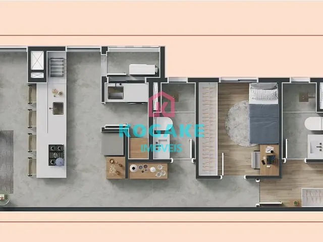 Apartamento com 82m² 2 quartos e 2 banheiros, à venda, no bairro Vila Ema em São José dos Campos