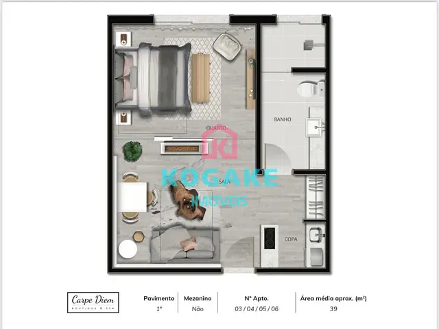 Apartamento com 39m² 1 quarto e 1 banheiro, à venda, no bairro Morro Do Elefante em Campos do Jordão