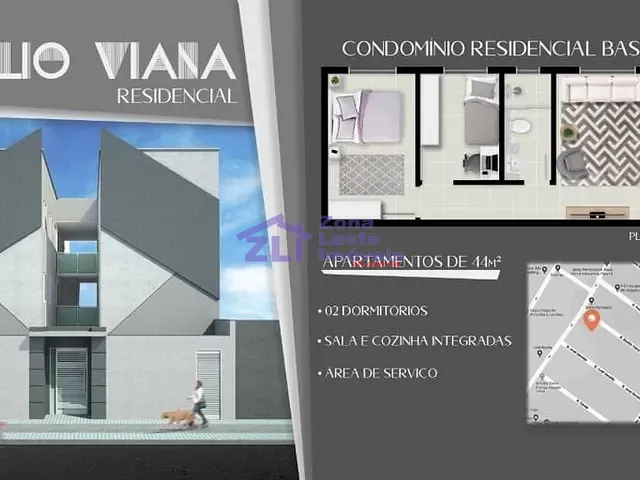Apartamento com 44m² 2 quartos e 1 banheiro, à venda, no bairro Chácara Belenzinho em São Paulo