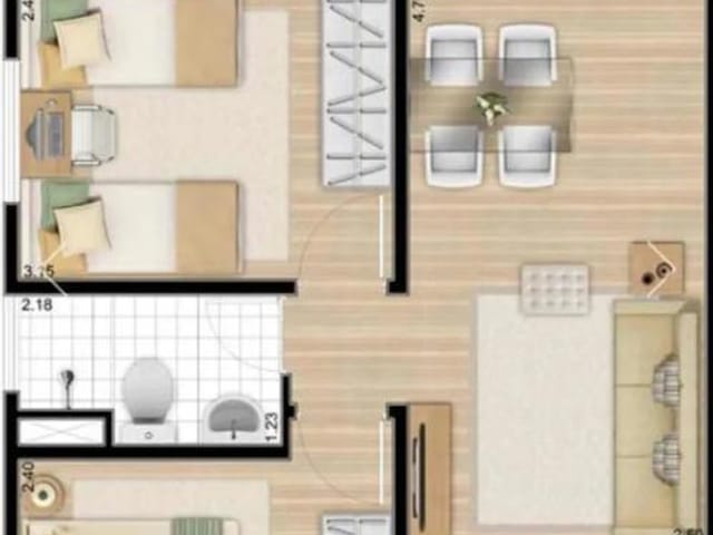 Foto do Apartamento - Apartamento à venda 2 Quartos, 1 Vaga, 49M², Colônia, São Paulo - SP | Colonia-Itaquera | ZONA LESTE IMÓVEIS