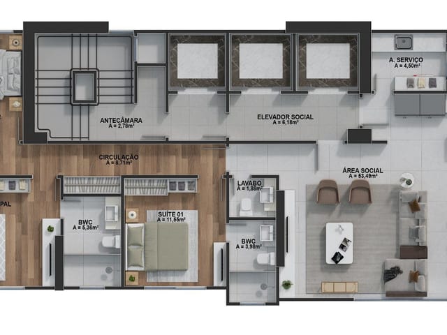 Apartamento com 271m² 4 quartos e 4 banheiros, à venda, no bairro Centro em Balneário Camboriú