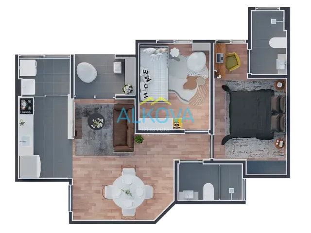 Apartamento 3 quartos e 1 banheiro, à venda, no bairro Parque Residencial Flamboyant em São José dos Campos