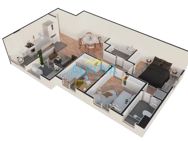 Apartamento 3 quartos e 1 banheiro, à venda, no bairro Parque Residencial Flamboyant em São José dos Campos