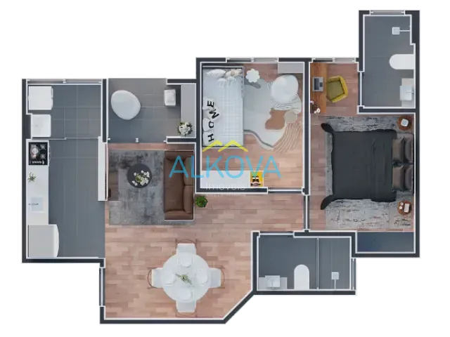 Apartamento 3 quartos e 1 banheiro, à venda, no bairro Parque Residencial Flamboyant em São José dos Campos