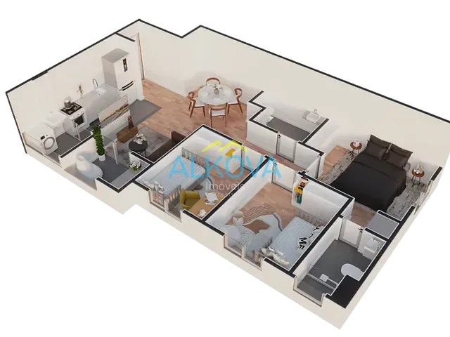 Apartamento 3 quartos e 1 banheiro, à venda, no bairro Parque Residencial Flamboyant em São José dos Campos