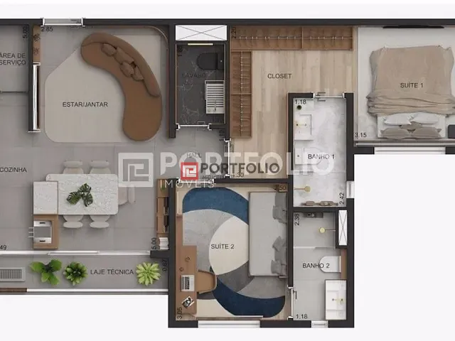 Apartamento com 68m² 2 quartos e 3 banheiros, à venda, no bairro Setor Bueno em Goiânia