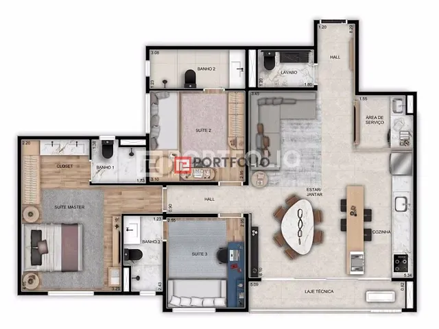 Apartamento com 100m² 3 quartos e 4 banheiros, à venda, no bairro Setor Bueno em Goiânia