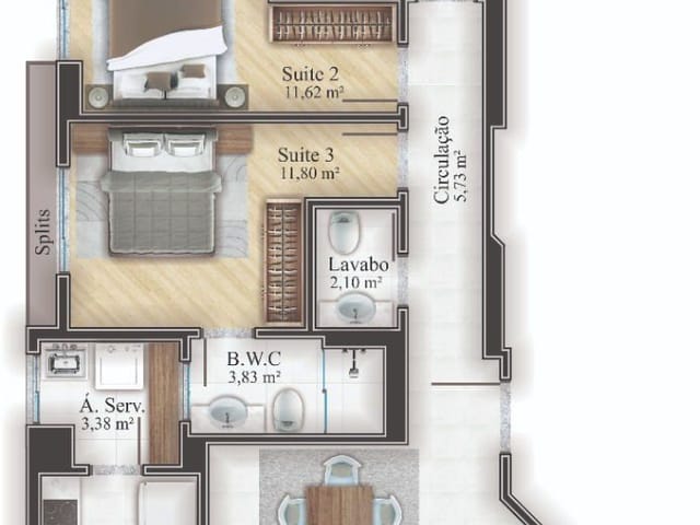 Apartamento com 162m² 4 quartos e 5 banheiros, à venda, no bairro Meia Praia em Itapema