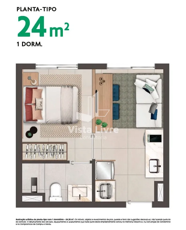 Apartamento, 1 quarto, 24 m² - Foto 12