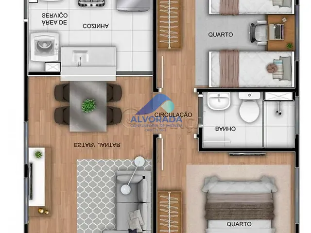 Apartamento 2 quartos e 1 banheiro, à venda, no bairro Bom Retiro em São José dos Campos