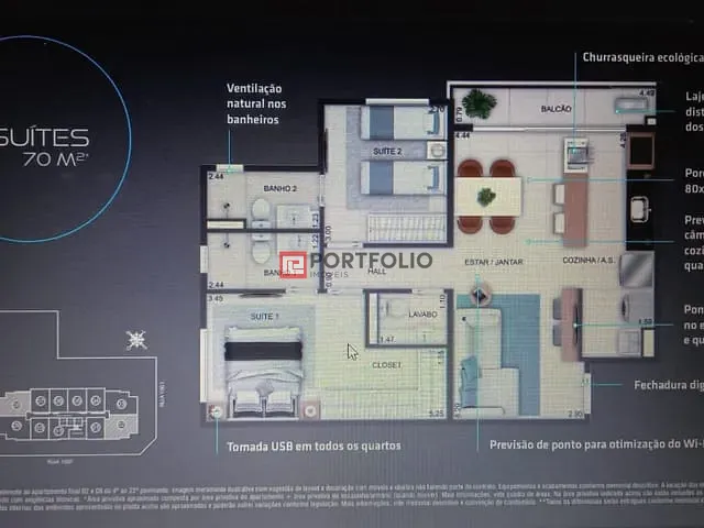 Apartamento 2 quartos e 3 banheiros, à venda, no bairro Setor Pedro Ludovico em Goiânia