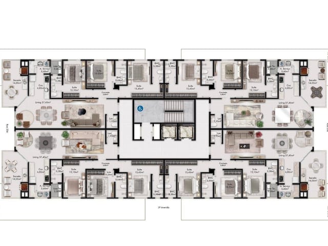 Apartamento com 131m² 3 quartos e 4 banheiros, à venda, no bairro Meia Praia em Itapema