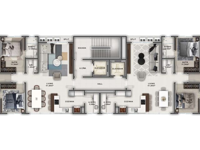 Apartamento com 110m² 3 quartos e 4 banheiros, à venda, no bairro Pioneiros em Balneário Camboriú