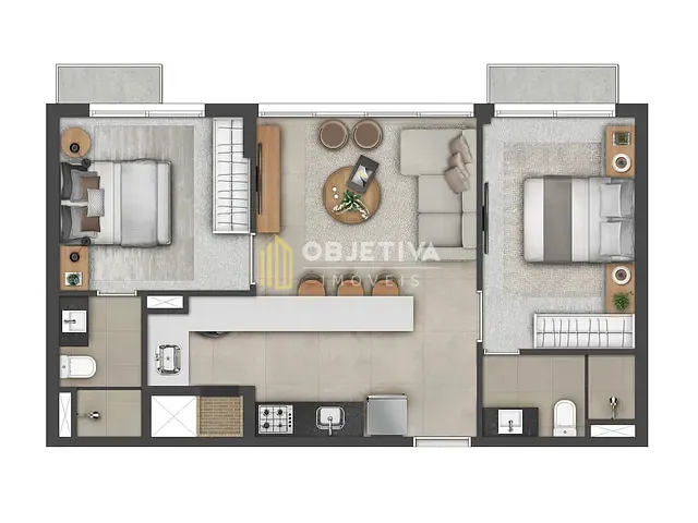 Apartamento com 61m² 2 quartos e 2 banheiros, à venda, no bairro Cidade Baixa em Porto Alegre