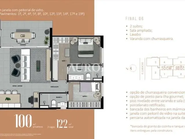 Apartamento 2 quartos e 3 banheiros, à venda, no bairro Palhano 1 em Londrina