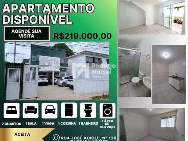 Apartamento 2 quartos e 1 banheiro, à venda, no bairro Iputinga em Recife