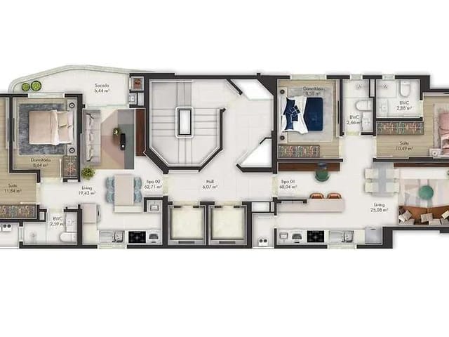 Foto do Apartamento - Apartamento à venda, Praia Brava de Itajaí, Itajaí, SC | Interpraias Imóveis