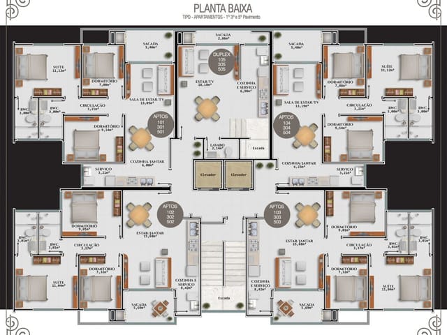 Apartamento com 83m² 2 quartos e 2 banheiros, à venda, no bairro camboa em Governador Celso Ramos
