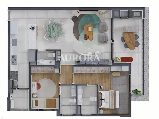 Apartamento 2 quartos e 3 banheiros, à venda, no bairro Centro em Londrina