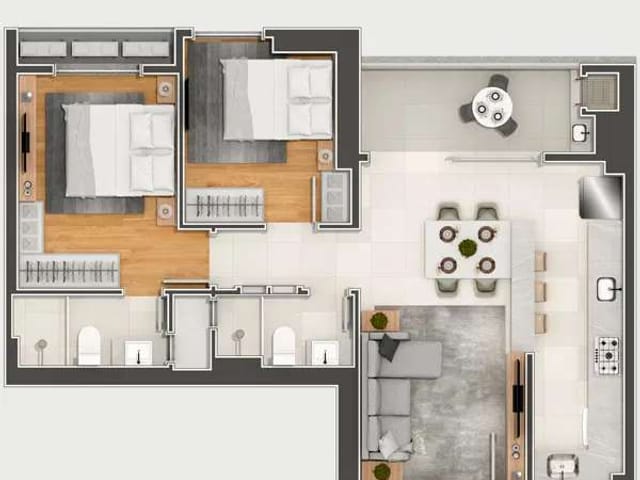 Apartamento com 73m² 2 quartos e 2 banheiros, à venda, no bairro Estados em Balneário Camboriú
