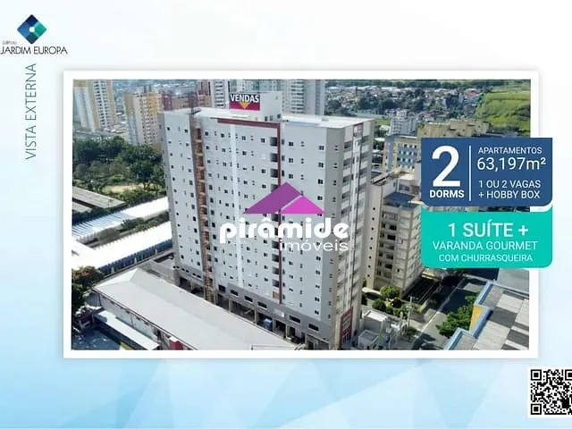 Apartamento com 63m² 2 quartos e 2 banheiros, à venda, no bairro Jardim Satélite em São José dos Campos