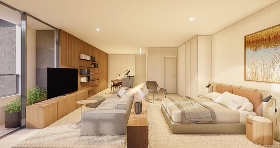 Perspectiva do Apartamento - Apartamento Studio à venda com 48m², Jardim Paineiras/Casa Figueira, Campinas, SP | Methodo Assessoria Imobiliária e Administração de Bens Ltda