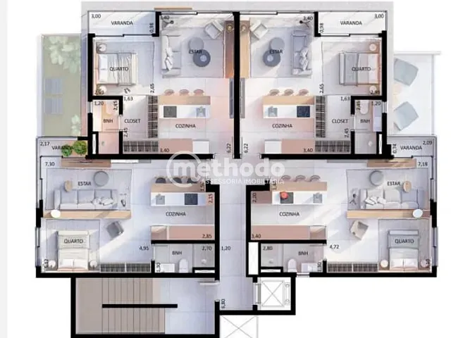 Apartamento com 43m² 1 quarto e 1 banheiro, à venda, no bairro Vila Brandina em Campinas