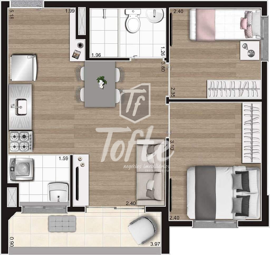 Apartamento, 2 quartos, 43 m² - Foto 7