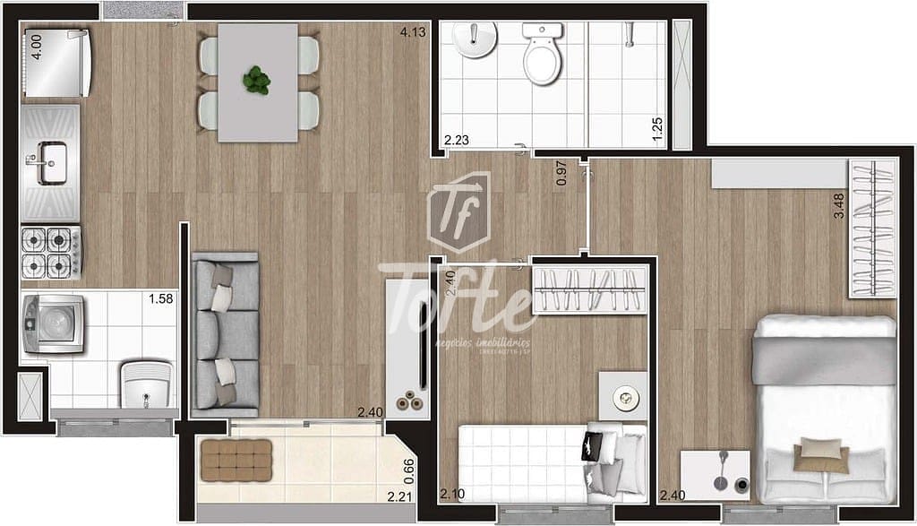 Apartamento, 2 quartos, 43 m² - Foto 8