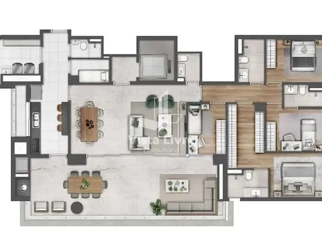 Apartamento com 205m² 4 quartos e 3 banheiros, à venda, no bairro Brooklin Paulista em São Paulo