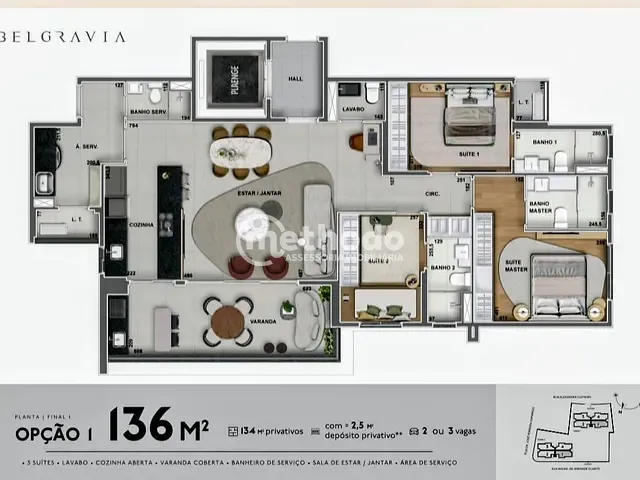 Apartamento 3 quartos e 4 banheiros, à venda, no bairro Nova Campinas em Campinas