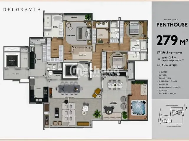 Apartamento 4 quartos e 5 banheiros, à venda, no bairro Nova Campinas em Campinas