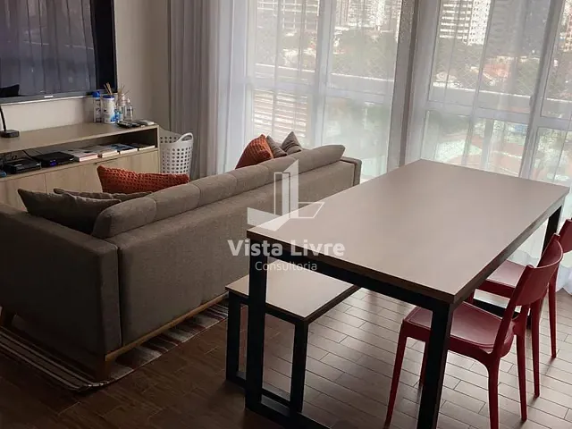 Apartamento com 49m² 1 quarto e 2 banheiros, à venda, no bairro Brooklin Paulista em São Paulo