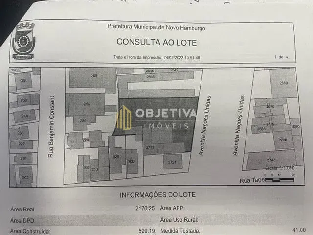 Terreno com 599m², à venda, no bairro Ideal em Novo Hamburgo