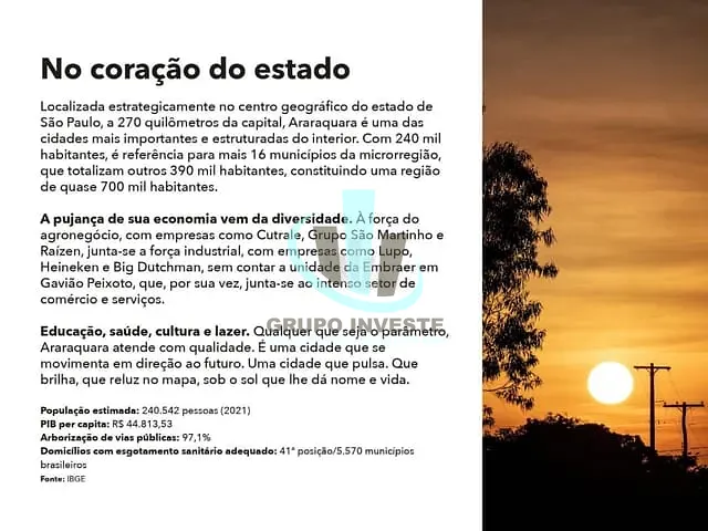 Terreno com 8035m², à venda, no bairro VILA XAVIER (VILA XAVIER) em ARARAQUARA
