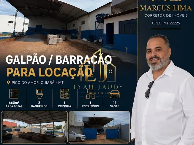 Galpão / Barracão com 660m², para alugar, no bairro Pico do Amor em Cuiabá