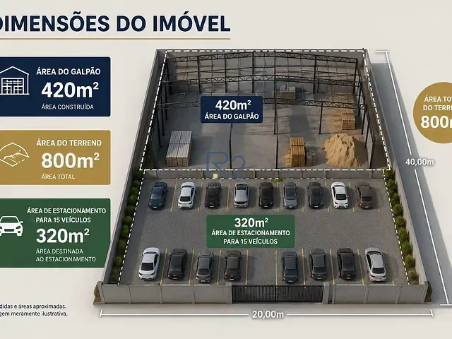 Galpão / Barracão com 800m², para alugar, no bairro Vicente Pires em Vicente Pires