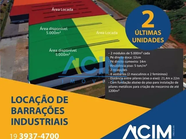 Galpão / Barracão com 5m², para alugar, no bairro Loteamento Meia Lua em Jaguariúna