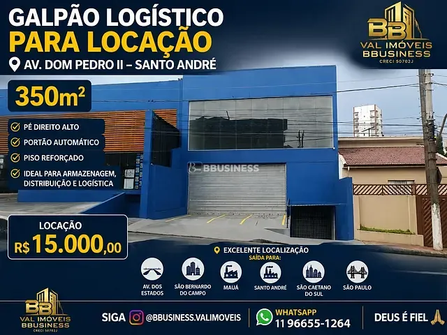 Galpão / Barracão para alugar, no bairro Campestre em Santo André