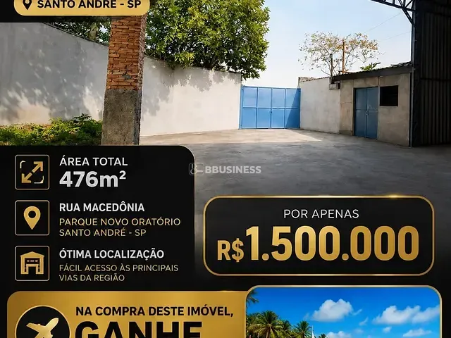 Galpão / Barracão à venda, no bairro Parque Novo Oratório em Santo André
