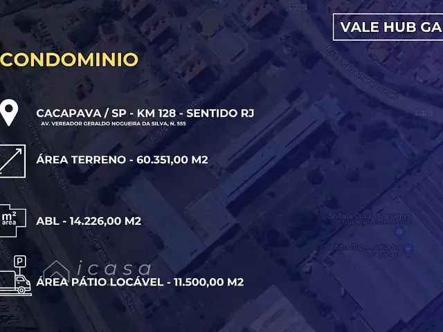 Galpão / Barracão com 4359m², para alugar, no bairro Vila Galvão em Caçapava