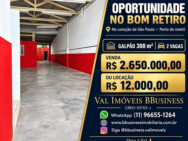 Galpão / Barracão à venda ou para alugar, no bairro Sé em São Paulo
