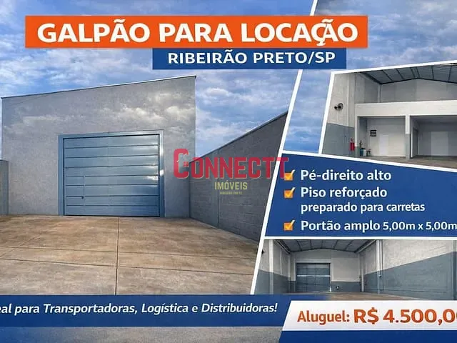 Galpão / Barracão com 250m², para alugar, no bairro Jardim Jóquei Clube em Ribeirão Preto