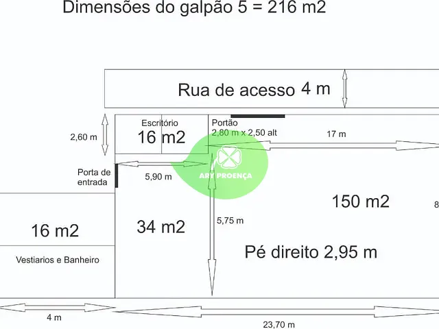 Galpão / Barracão com 216m², para alugar, no bairro Briquituba em Alumínio