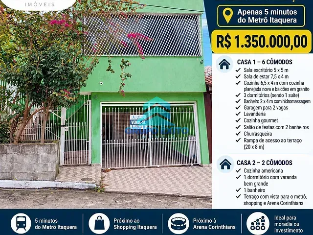 Casa 3 quartos e 1 banheiro, à venda, no bairro Vila Campanela em São Paulo