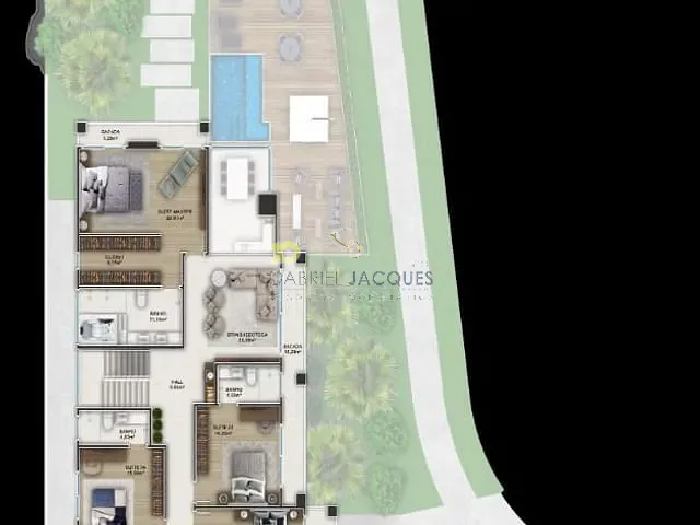 Casa com 454m² 5 quartos e 5 banheiros, à venda, no bairro Cidade Universitária Pedra Branca em Palhoça
