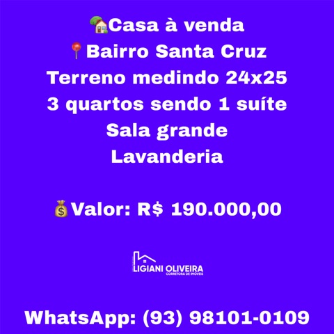 Casa com 576m² 3 quartos e 2 banheiros, à venda, no bairro Santa Cruz em Novo Progresso